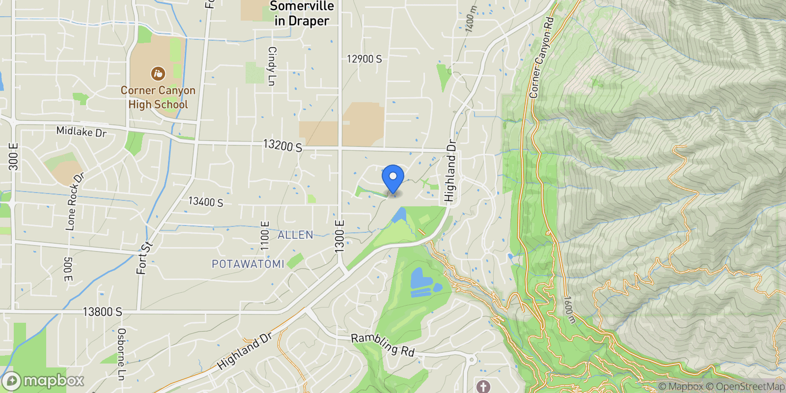 Map showing 13353 S PEACH ORCHARD CT, Draper, Utah, United States.