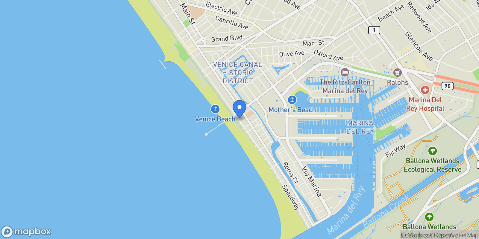 Map showing 14 Anchorage Street, Marina del Rey, California, United States.