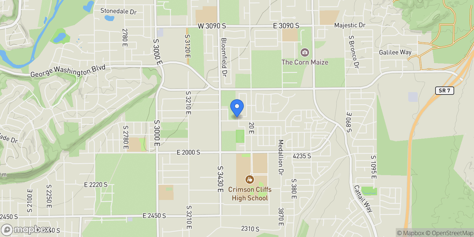 Map showing 3906 S KENNEDY LN 127, Washington, Utah, United States.