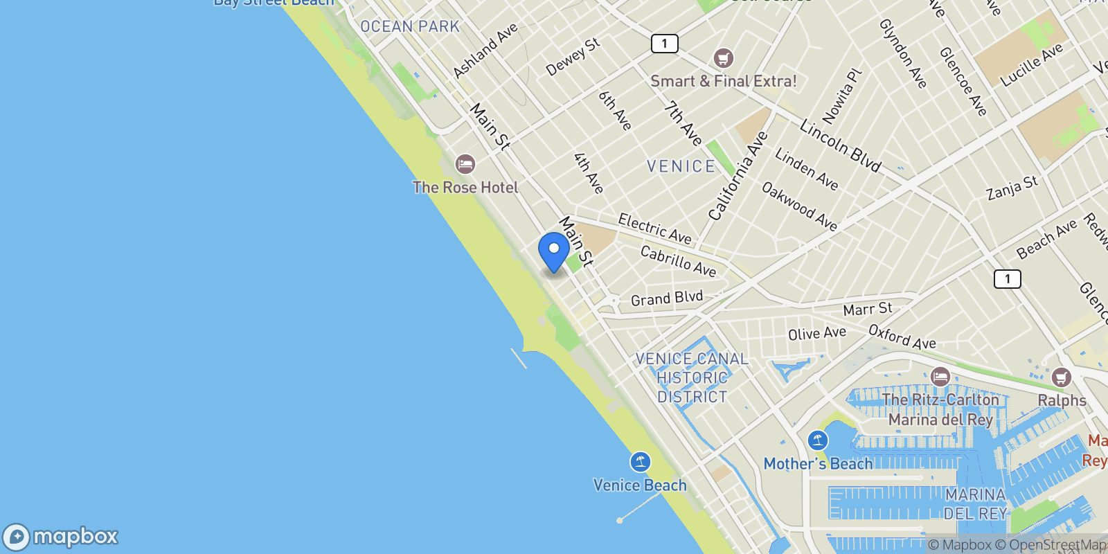 Map showing 24 Clubhouse Avenue, Los Angeles, California, United States.