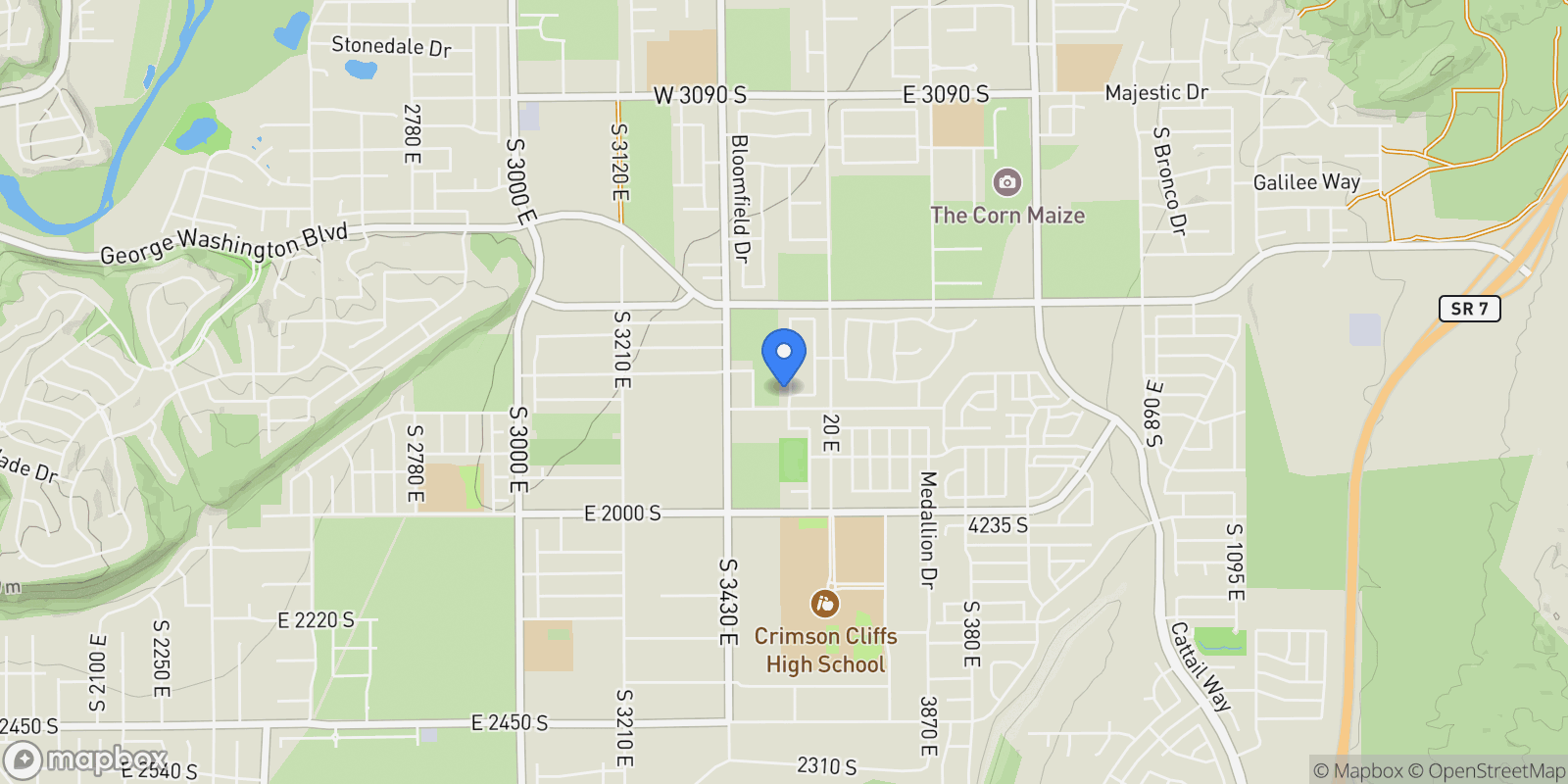 Map showing 3882 S KENNEDY LN 126, Washington, Utah, United States.