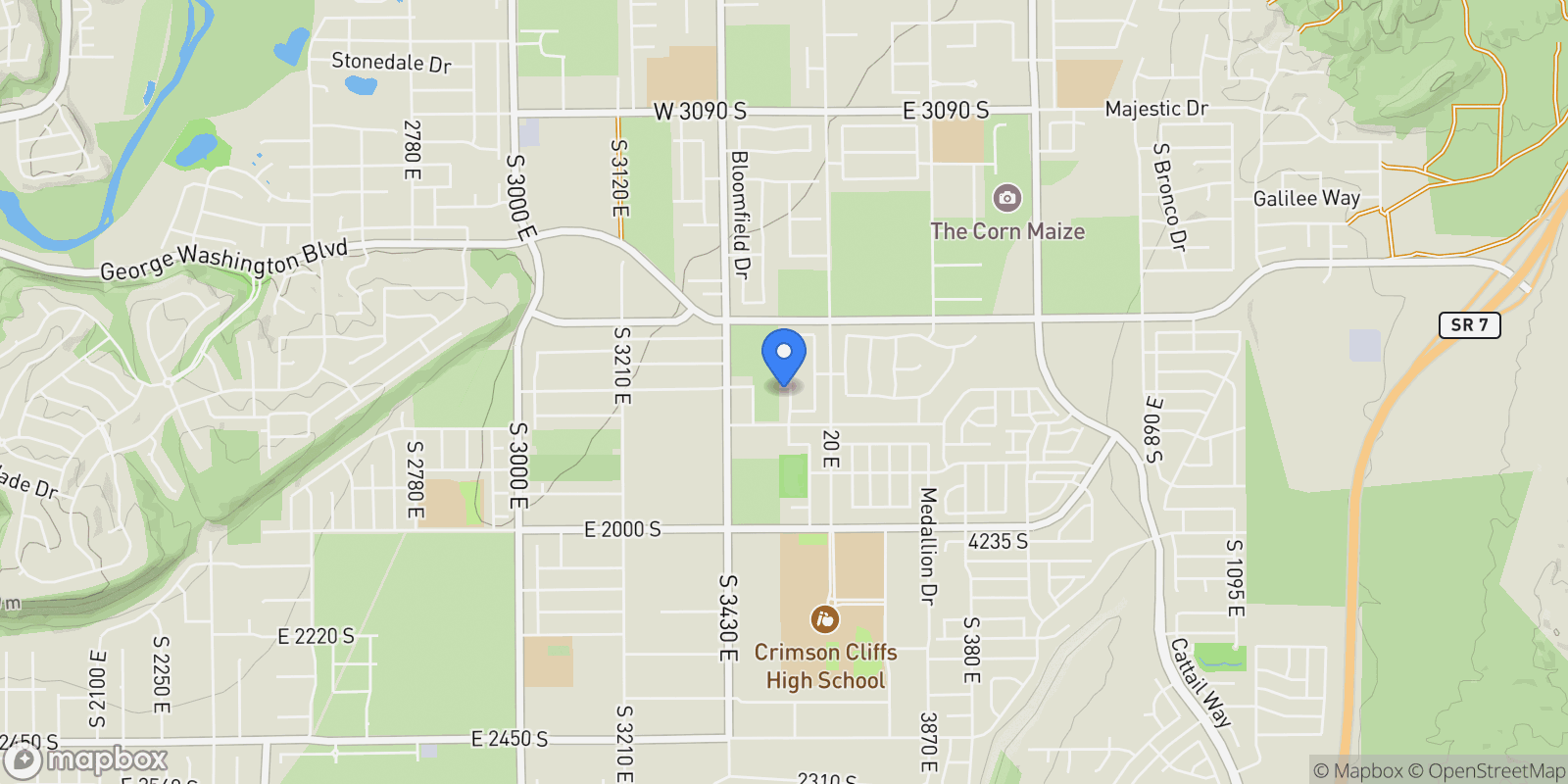 Map showing 3842 S KENNEDY LN 124, Washington, Utah, United States.
