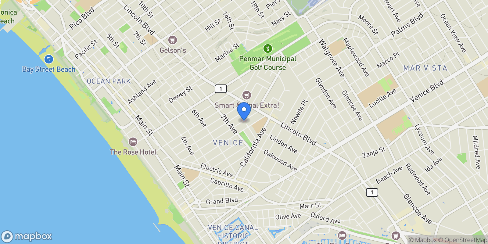 Map showing 748 Brooks Avenue, Los Angeles, California, United States.