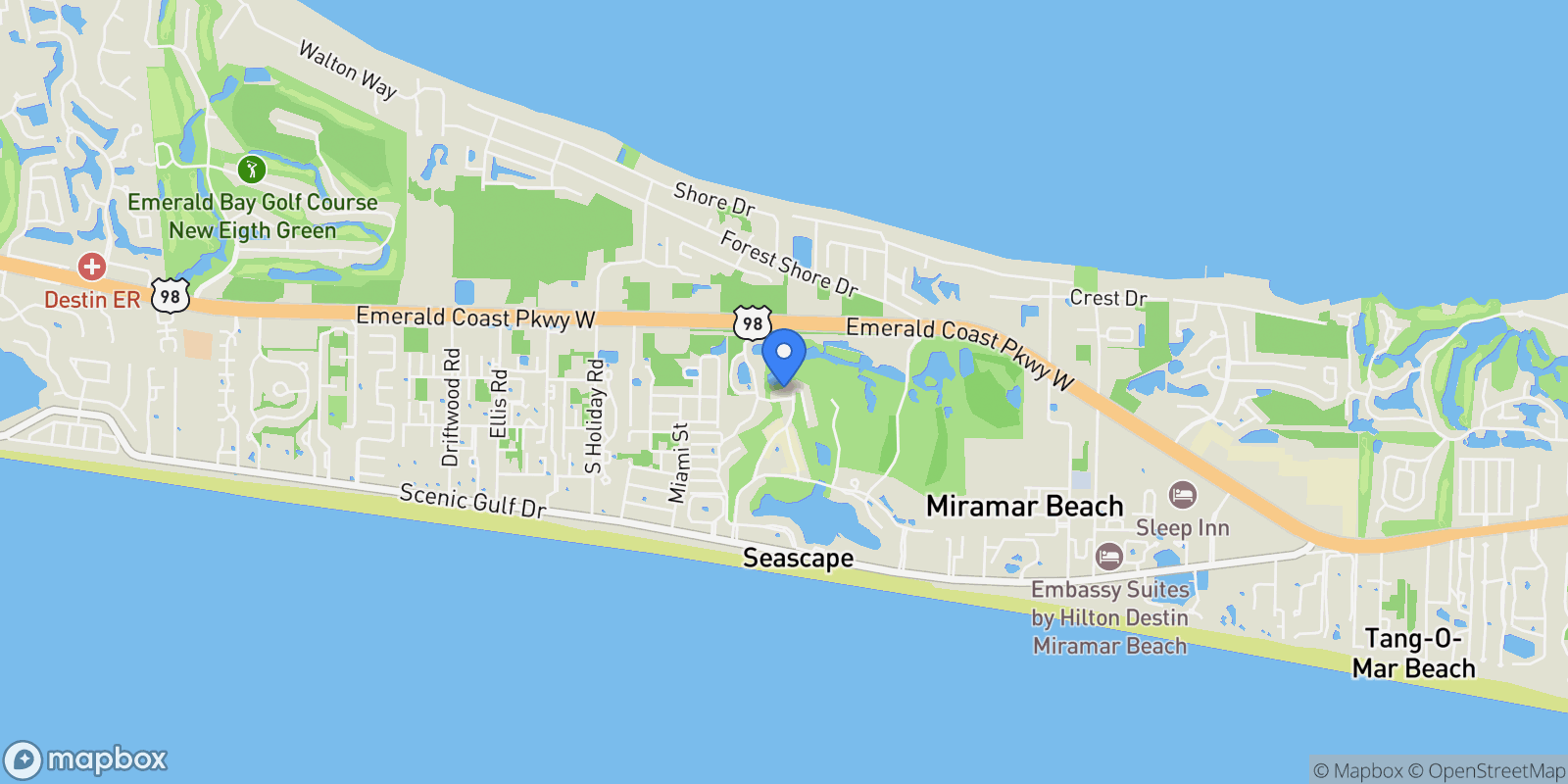 Map showing 77 Golf Tee Lane 27G, Miramar Beach, FL 32550, Miramar Beach, Florida, United States.