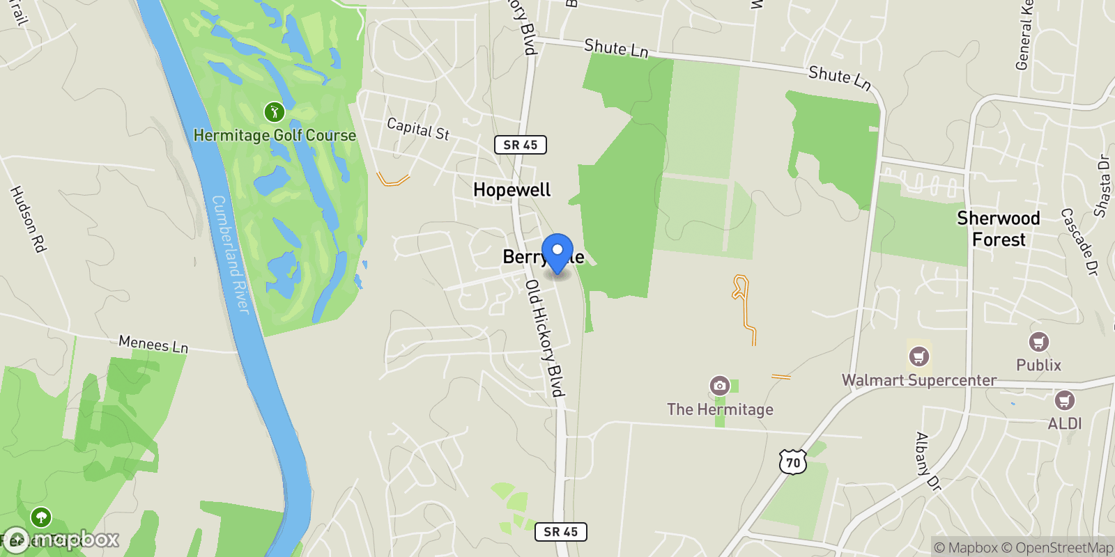 Map showing 4252 Woods St, Nashville, Tennessee, United States.