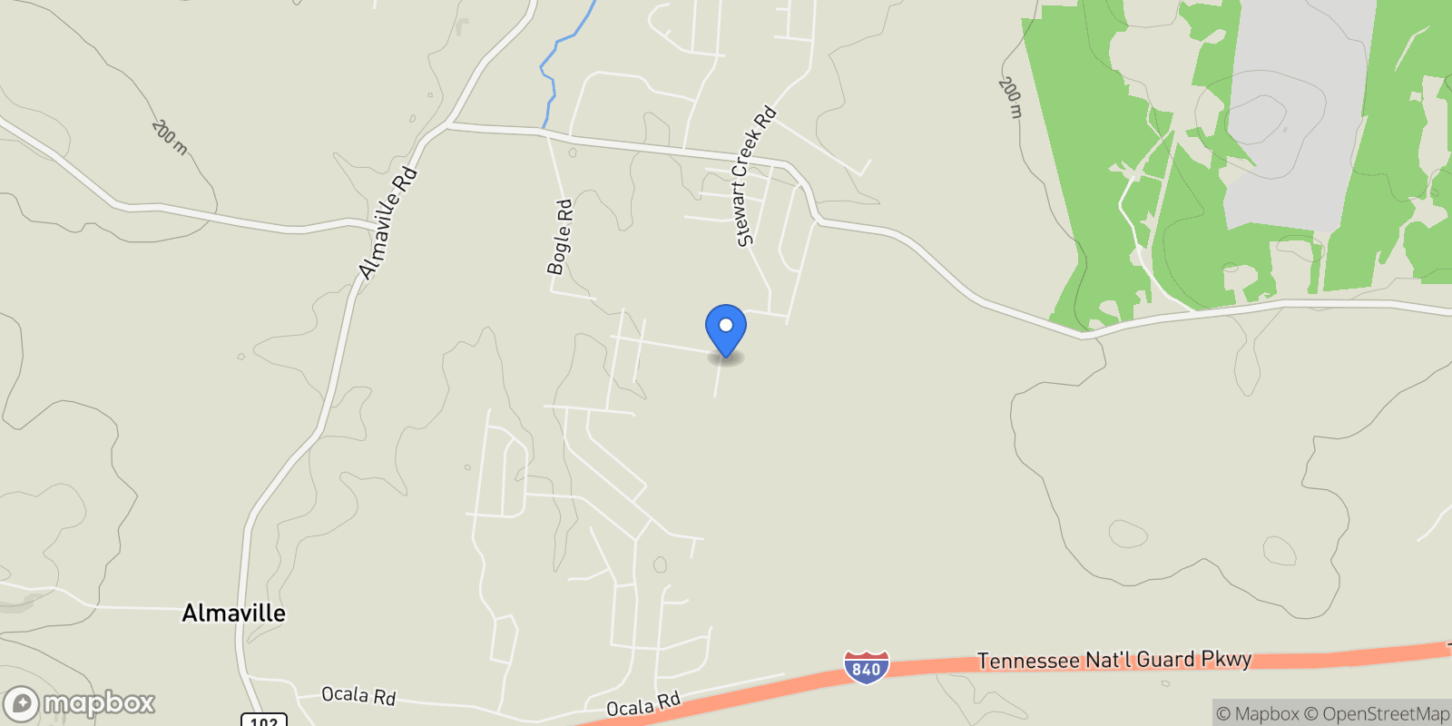 Map showing 305 McClaran Pl, Murfreesboro, Tennessee, United States.