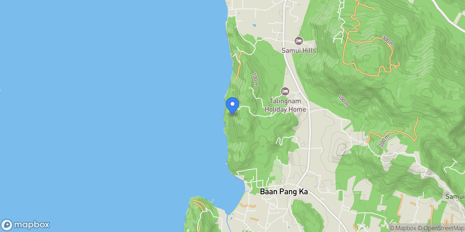 Map showing Koh Samui, Surat Thani, Thailand.