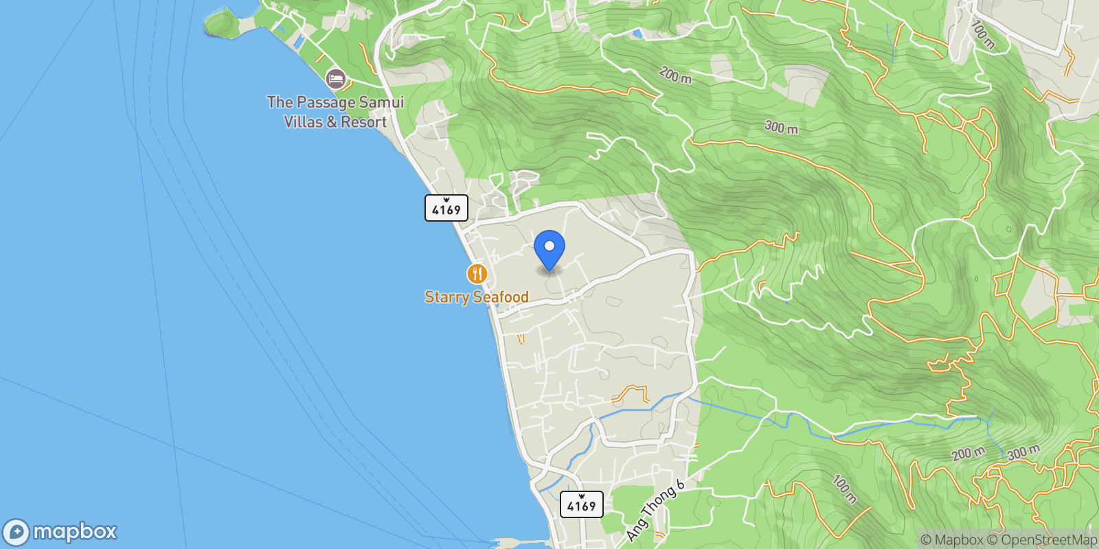 Map showing Koh Samui, Surat Thani, Thailand.