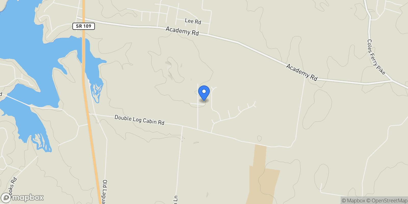 Map showing 1007 Chateau Dr, Lebanon, Tennessee, United States.