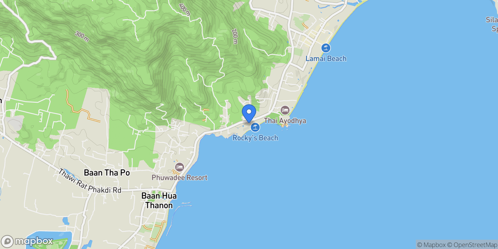 Map showing Koh Samui, Surat Thani, Thailand.
