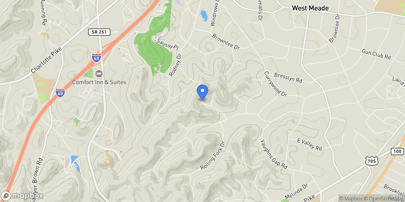 Map showing 433 Grayson Dr, Nashville, Tennessee, United States.