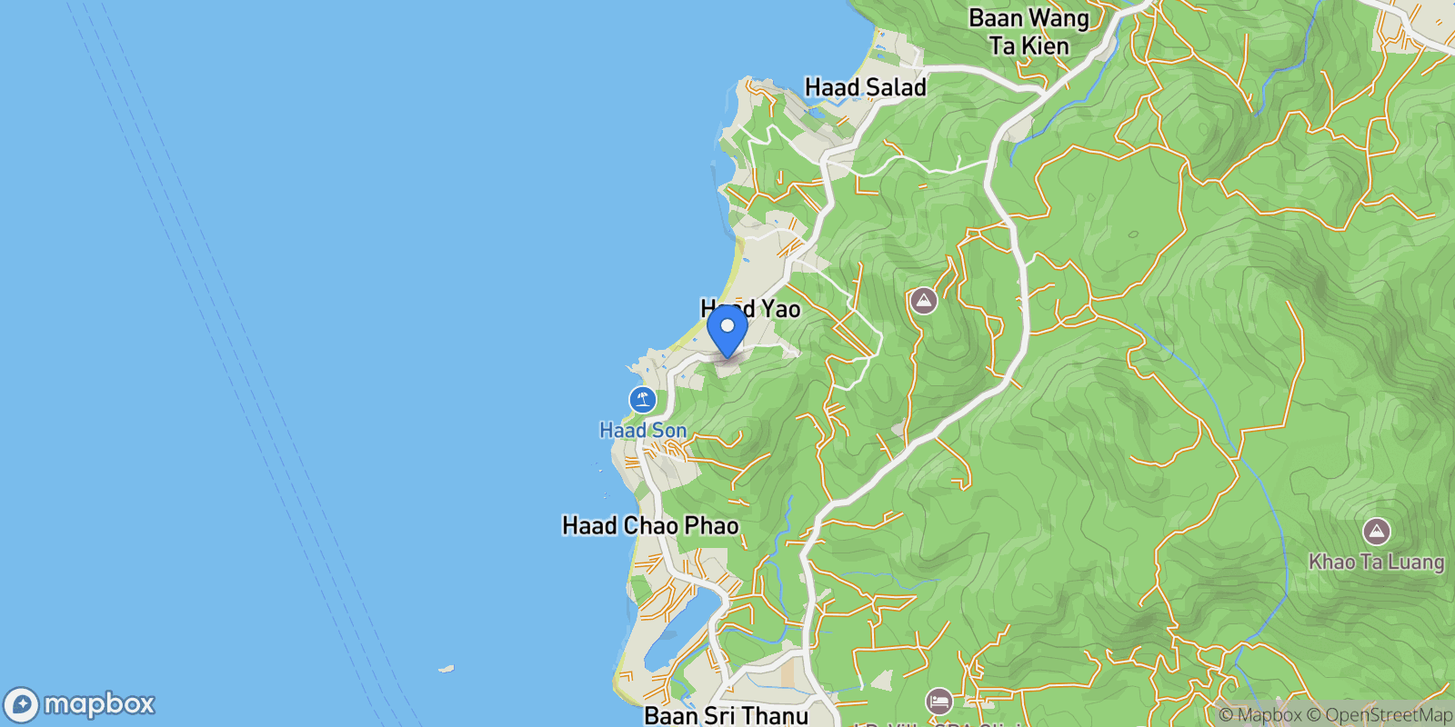 Map showing Ko Pha-ngan Sub-district, Surat Thani, Thailand.