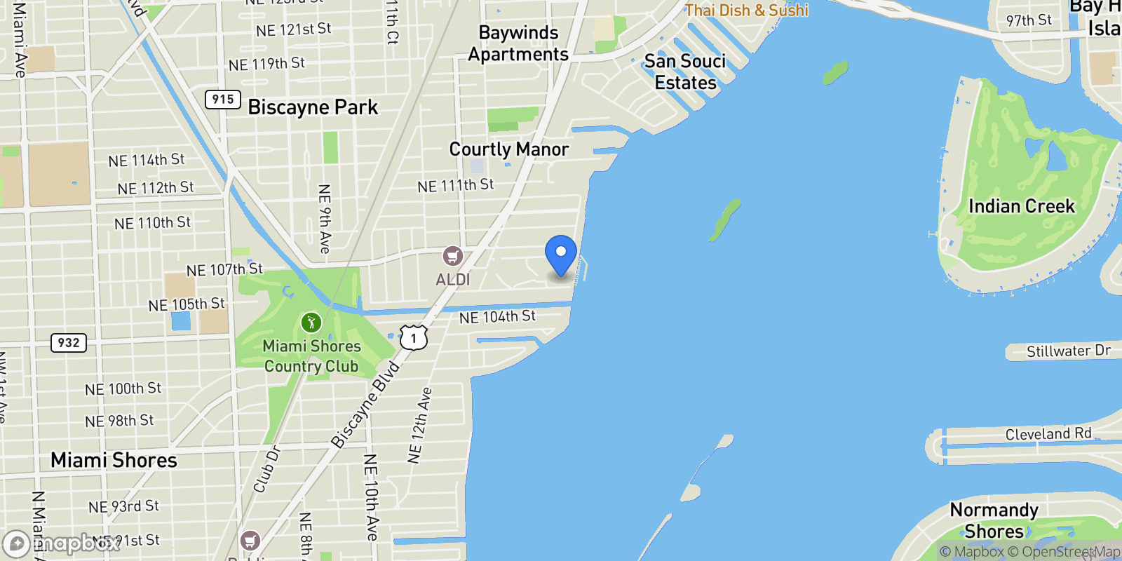 Map showing 4000 Towerside Ter, Miami, Florida, United States.