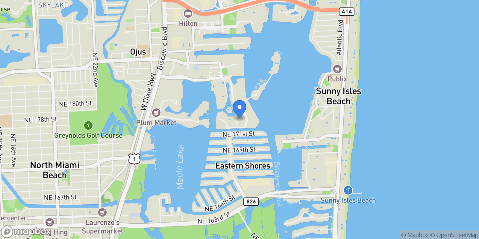Map showing 3700 Island Blvd, Golden Beach, Florida, United States.