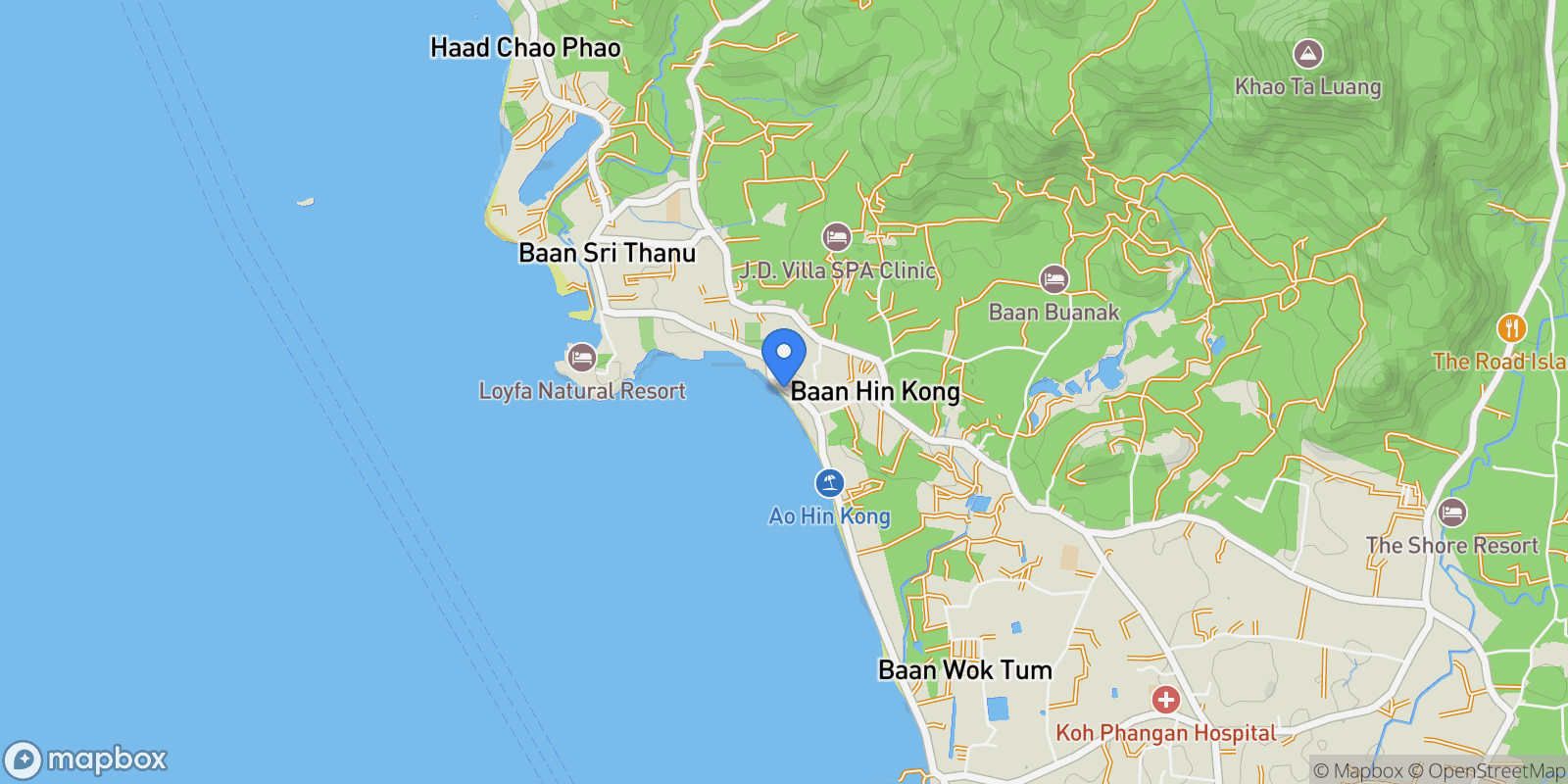 Map showing Ko Pha-ngan Sub-district, Surat Thani, Thailand.