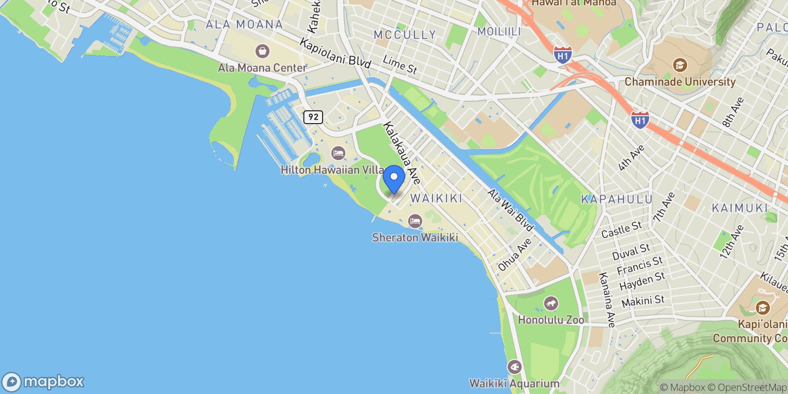 Map showing 223 Saratoga Rd., Honolulu, Hawaii, United States.