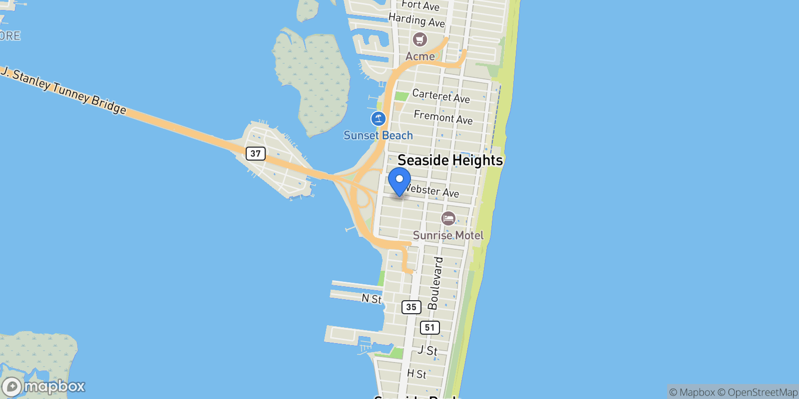 Map showing 305 Hamilton Avenue, Seaside Heights, NJ 08751, Seaside Heights, New Jersey, United States.