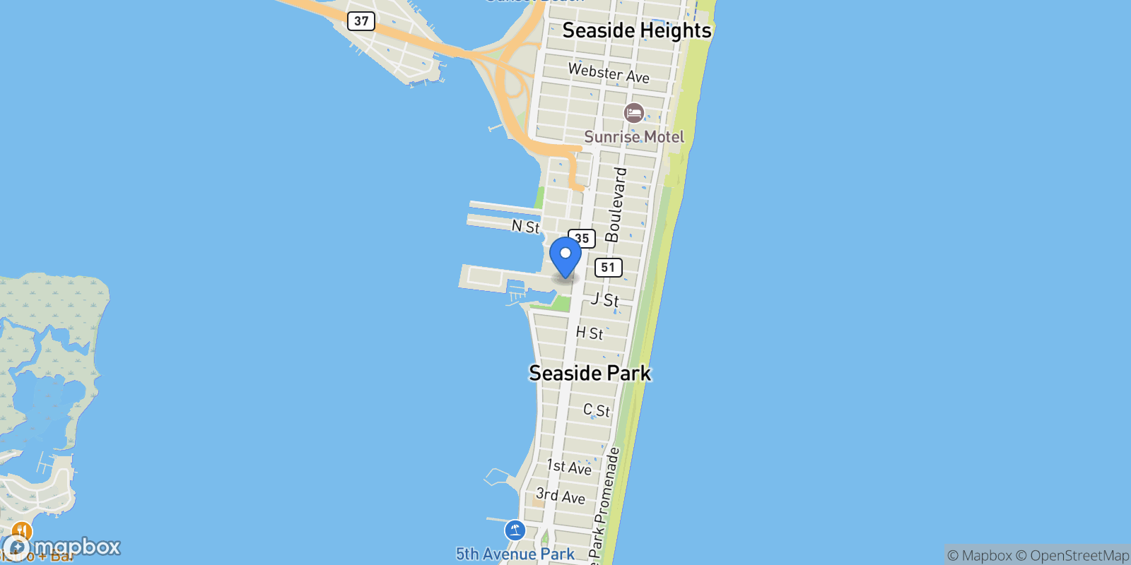 Map showing 111 K Street, Seaside Park, NJ 08751, Seaside Park, New Jersey, United States.