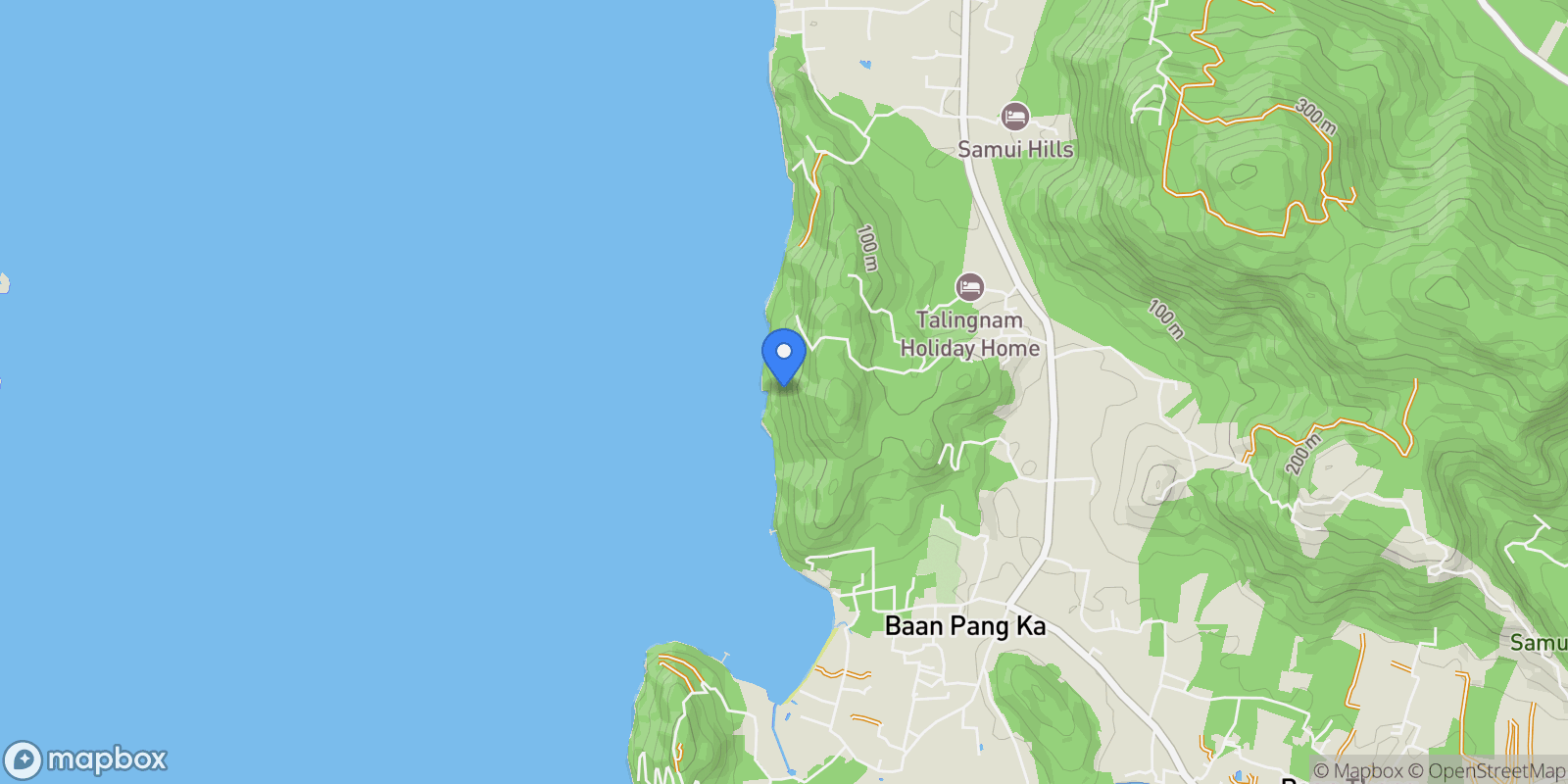 Map showing Koh Samui, Surat Thani, Thailand.