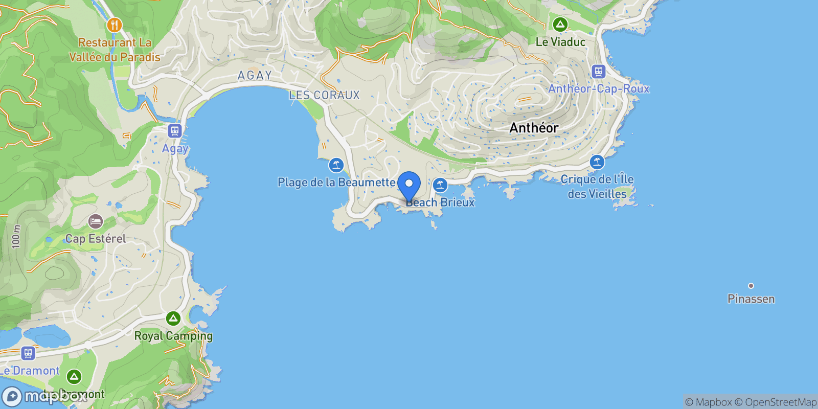 Map showing 483 Boulevard Eugène Brieux, Saint-Raphaël, Provence-Alpes-Côte d'Azur, France.