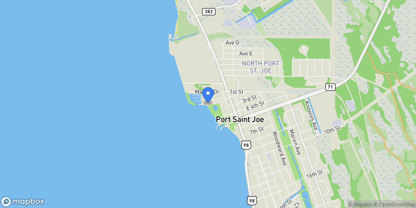 Map showing 246 Dockside Drive, Port St. Joe, Florida, United States.