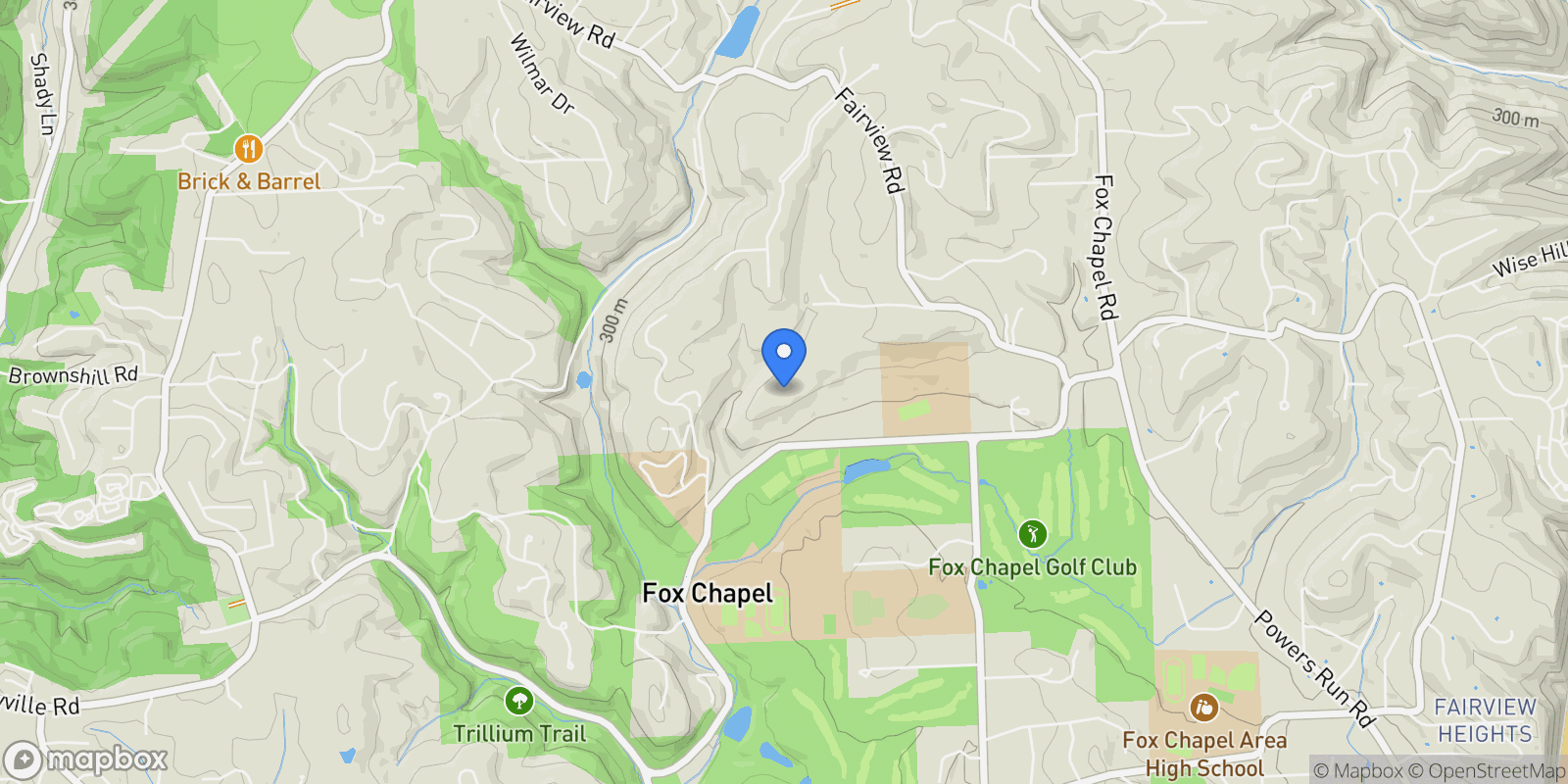 Map showing 280 Glen Laurel Ln, Fox Chapel, PA, 15238, USA, Pittsburgh, Pennsylvania, United States.