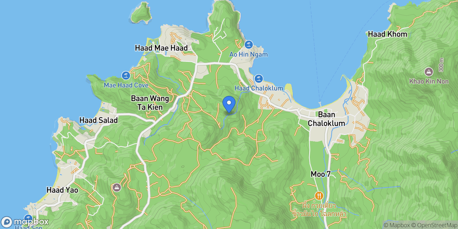 Map showing Ko Pha-ngan Sub-district, Surat Thani, Thailand.