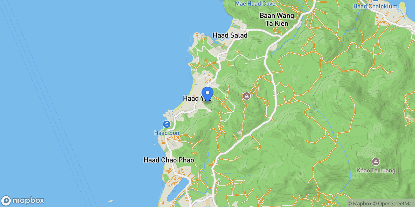 Map showing Ko Pha-ngan Sub-district, Surat Thani, Thailand.