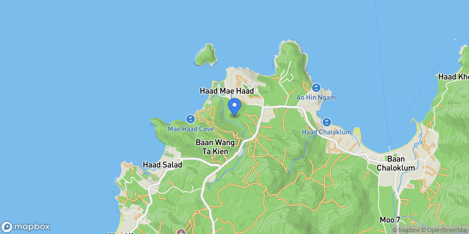 Map showing Ko Pha-ngan Sub-district, Surat Thani, Thailand.