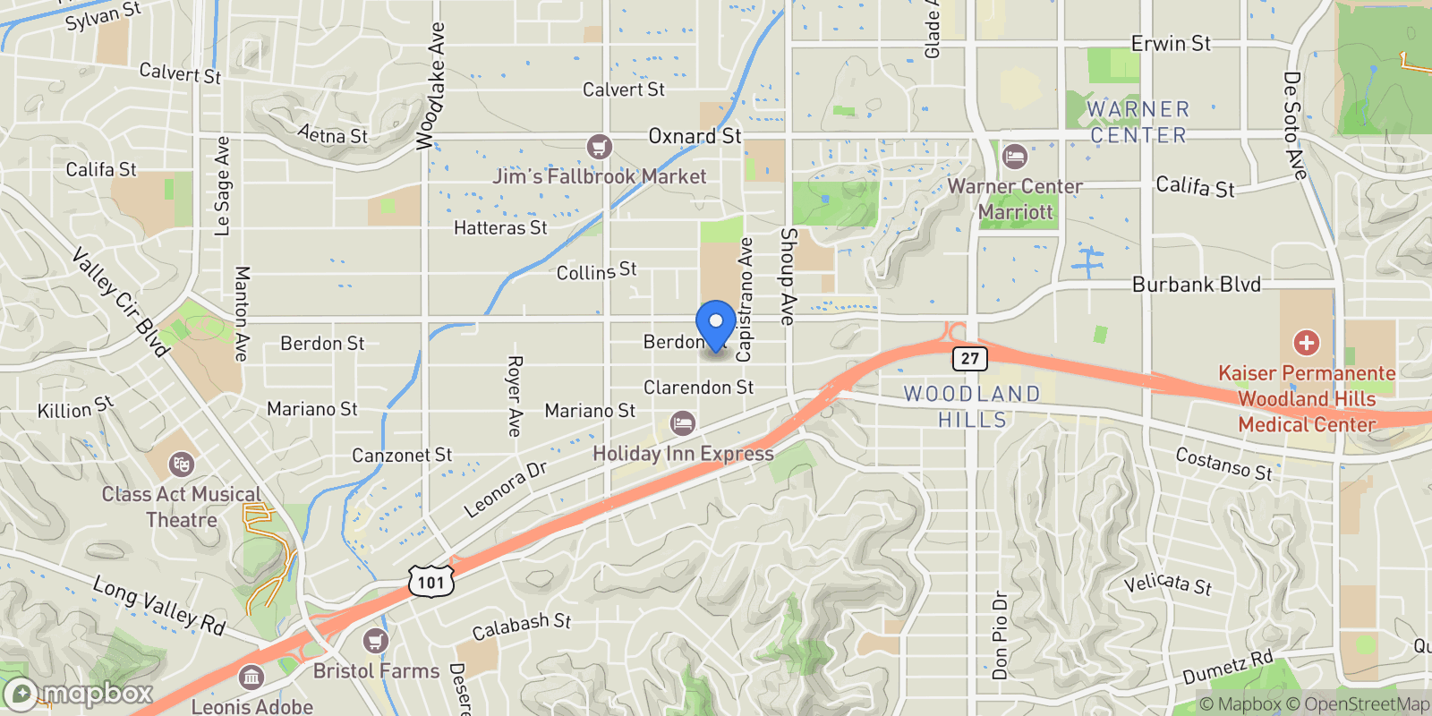 Map showing 22539 Dolorosa Street, Los Angeles, California, United States.
