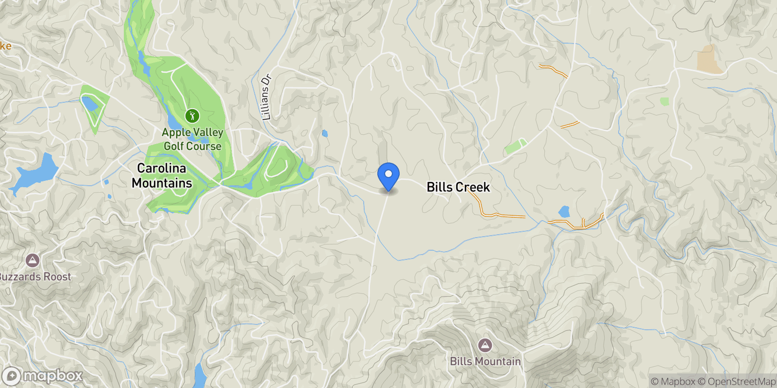 Map showing Bills Creek Rd , Lake Lure, NC 28746, Lake Lure, North Carolina, United States.