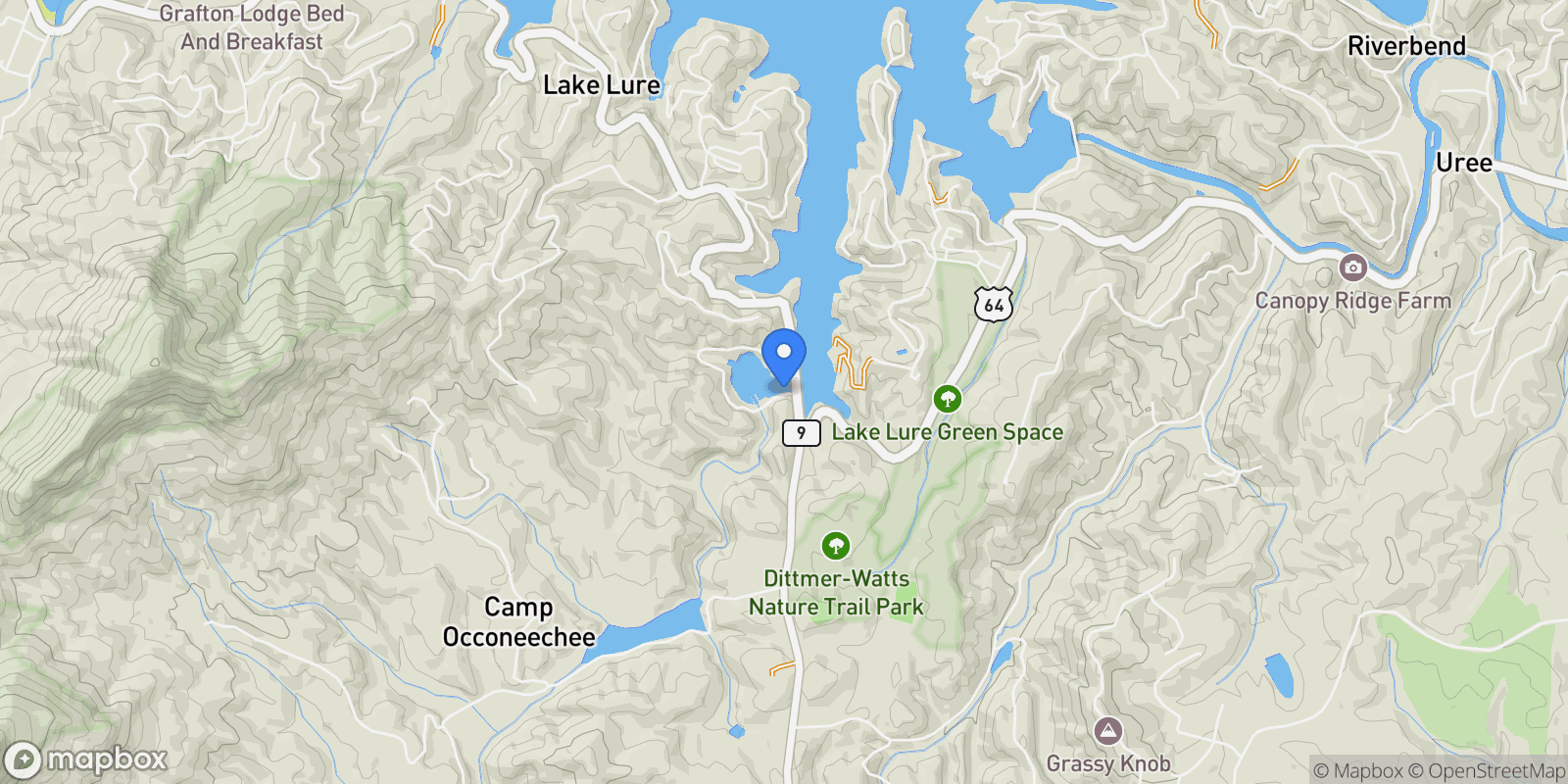 Map showing 417 Tryon Bay Circle, Lake Lure, NC 28746, Lake Lure, North Carolina, United States.