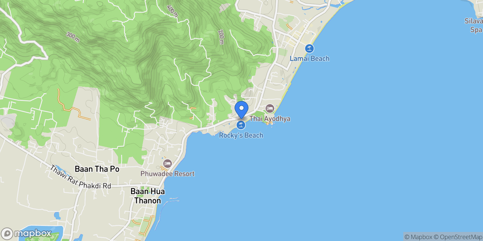 Map showing Koh Samui, Surat Thani, Thailand.