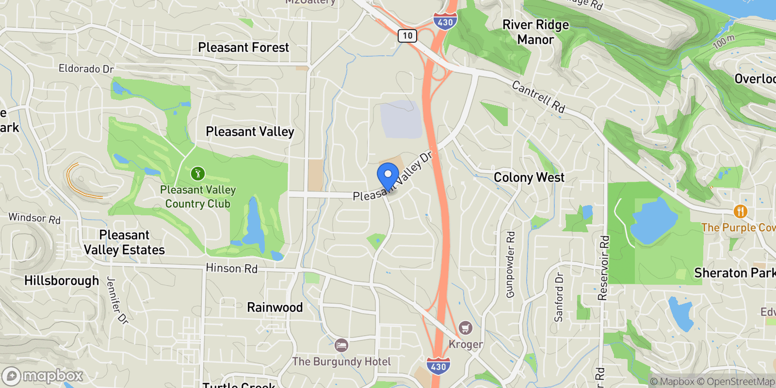 Map showing 249 Pleasant Valley Drive, Little Rock, AR 72212, Little Rock, Arkansas, United States.