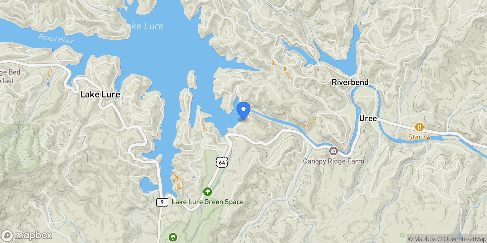Map showing 00 Buffalo Shoals Road, Lake Lure, NC 28746, Lake Lure, North Carolina, United States.