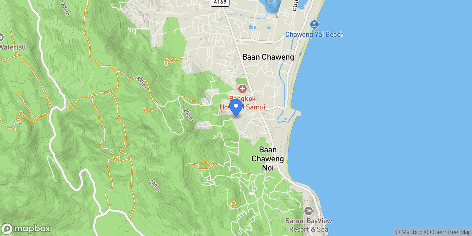 Map showing Koh Samui, Surat Thani, Thailand.