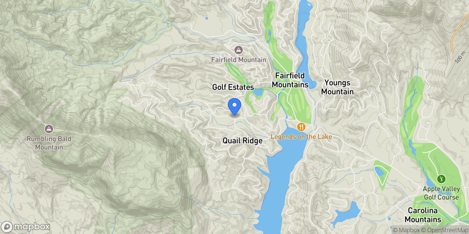 Map showing 136 Rumbling Bald Road, Lake Lure, NC 28746, Lake Lure, North Carolina, United States.