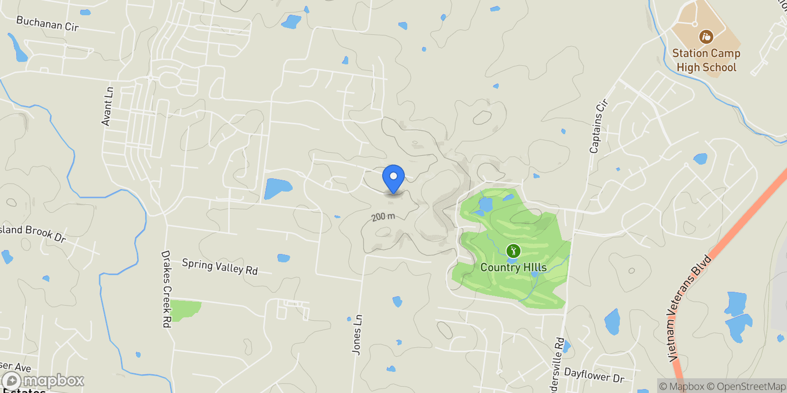 Map showing 860 Joe Miller Drive, Hendersonville, Tennessee, United States.