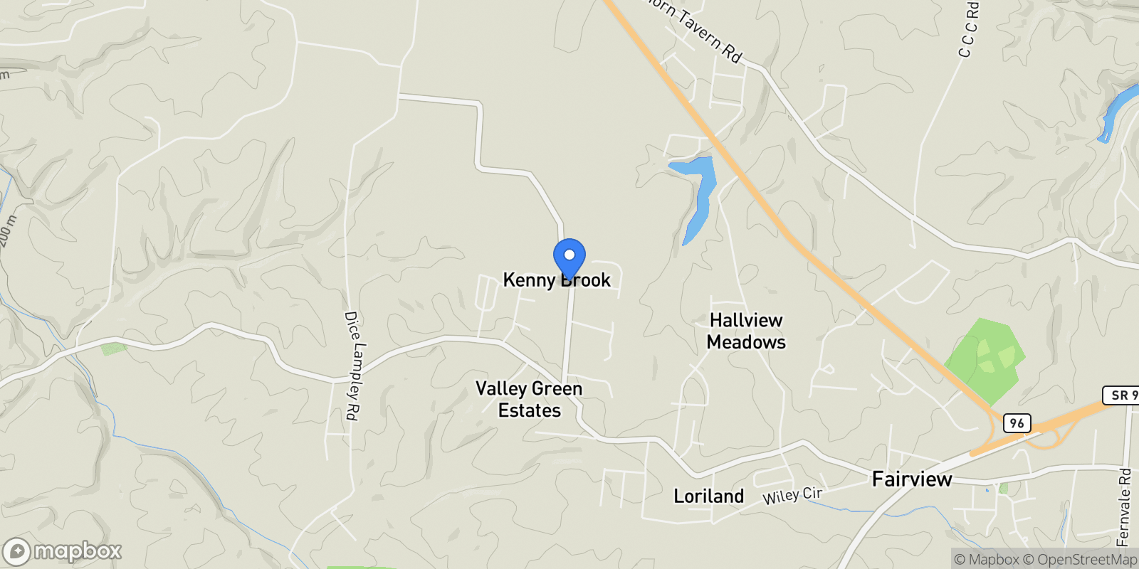 Map showing 7285 Northwest Hwy, Bon Aqua, Tennessee, United States.