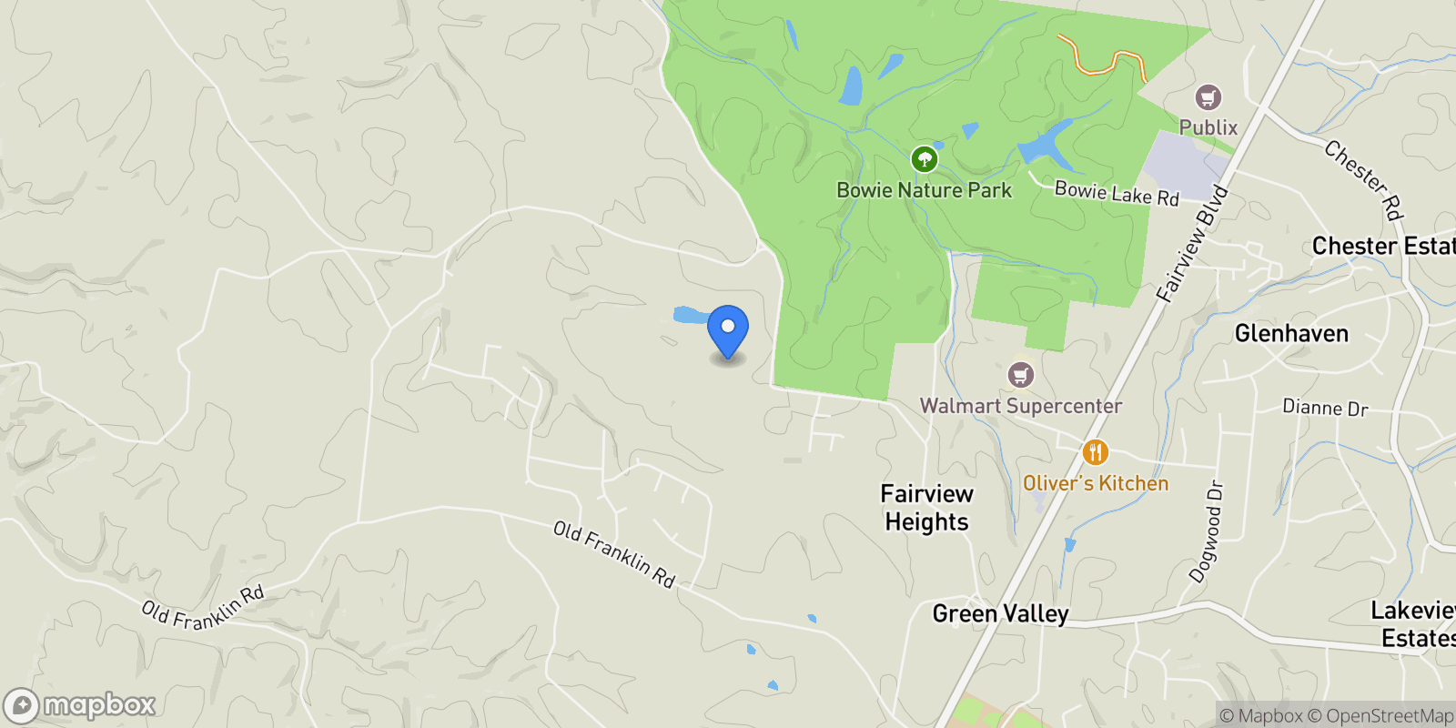 Map showing 7910 Pine Street, Bon Aqua, Tennessee, United States.