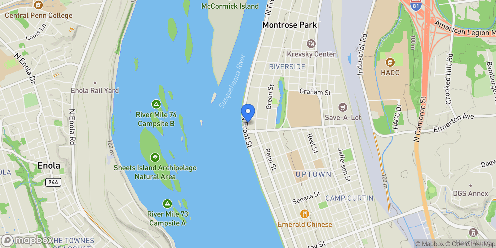 Map showing 2909 N Front St, Harrisburg, PA, 17110, USA, Harrisburg, Pennsylvania, United States.