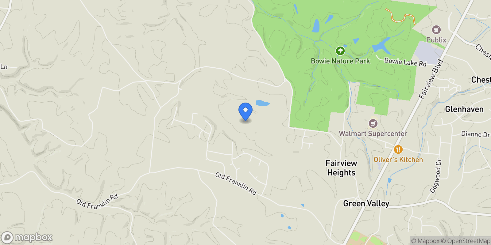 Map showing 7930 Pine Street, Bon Aqua, Tennessee, United States.