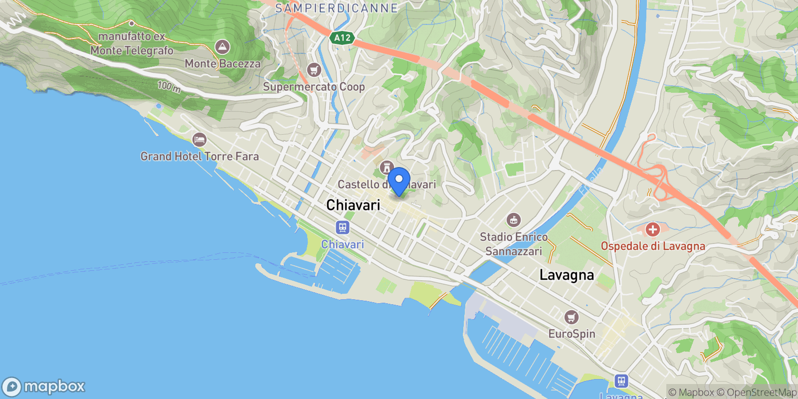 Map showing Via Costaguta, Chiavari, Liguria, Italy.