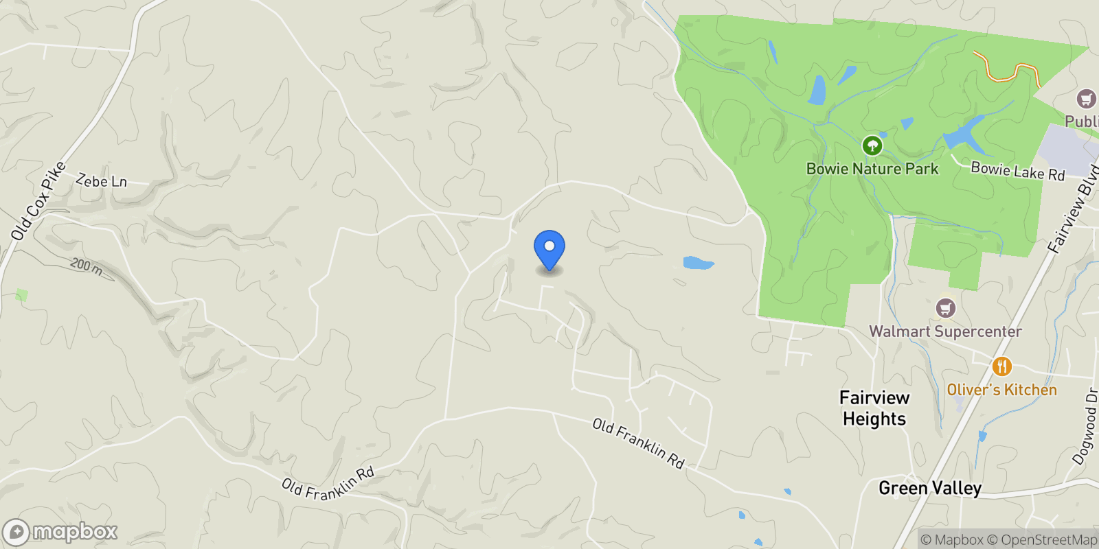 Map showing 7343 Buckhorn Court, Bon Aqua, Tennessee, United States.