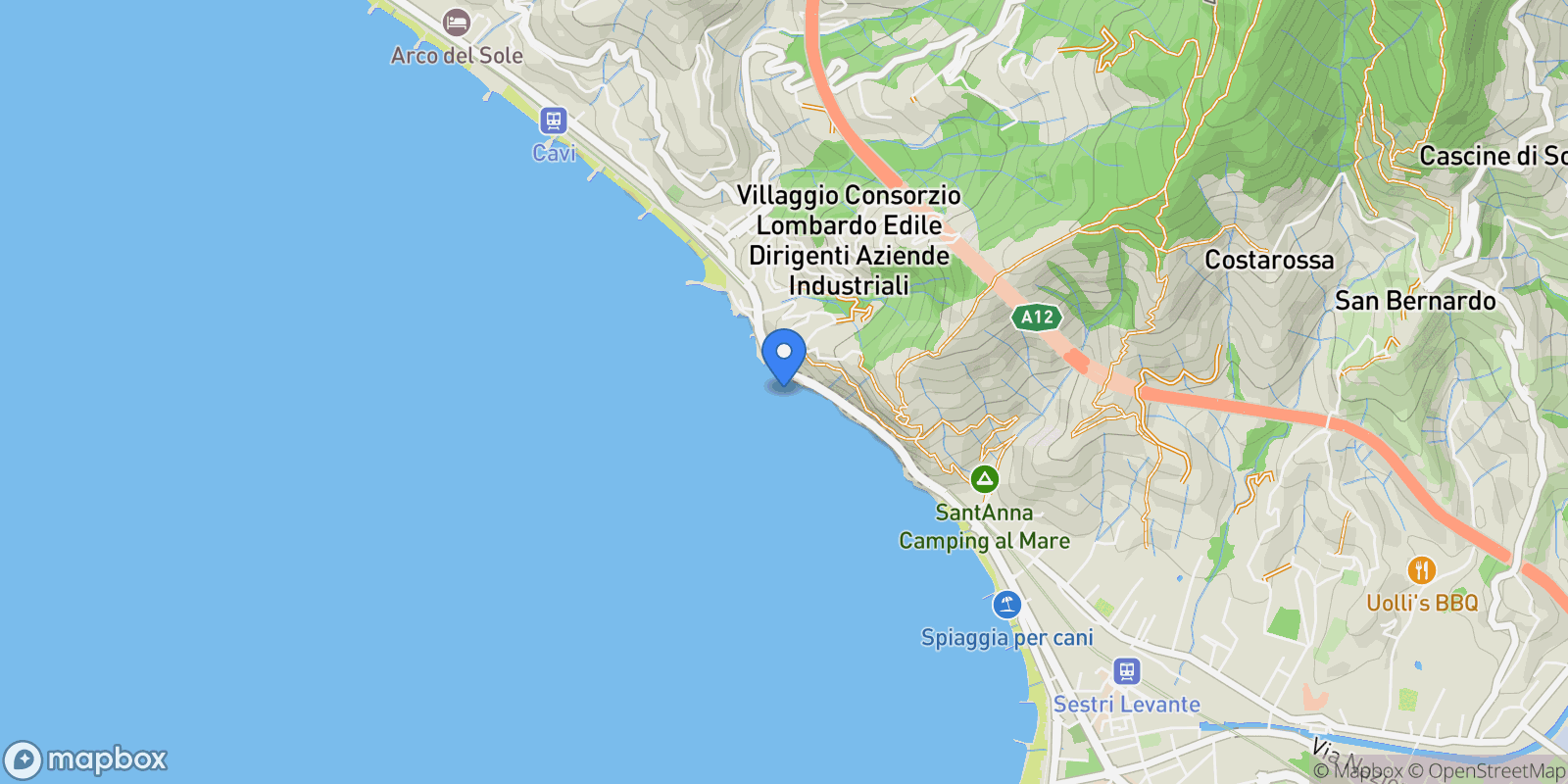Map showing Santa Giulia, Liguria, Italy.