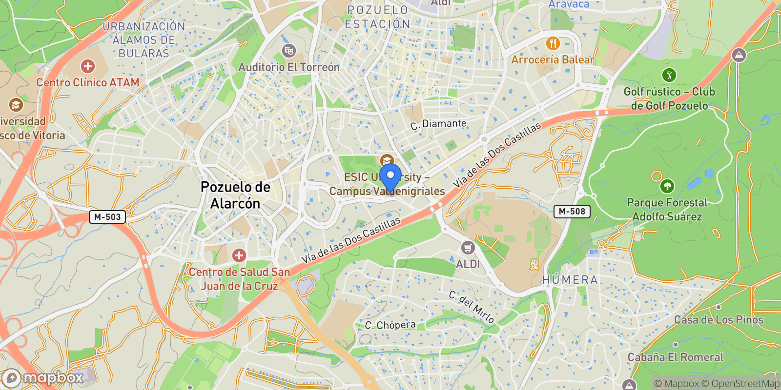 Map showing Zona Avenida Europa, Pozuelo de Alarcon, MADRID, Pozuelo de Alarcon, Pozuelo de Alarcon, Community of Madrid, Spain.