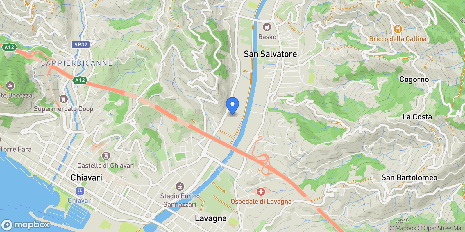 Map showing Via Parma, Chiavari, Liguria, Italy.