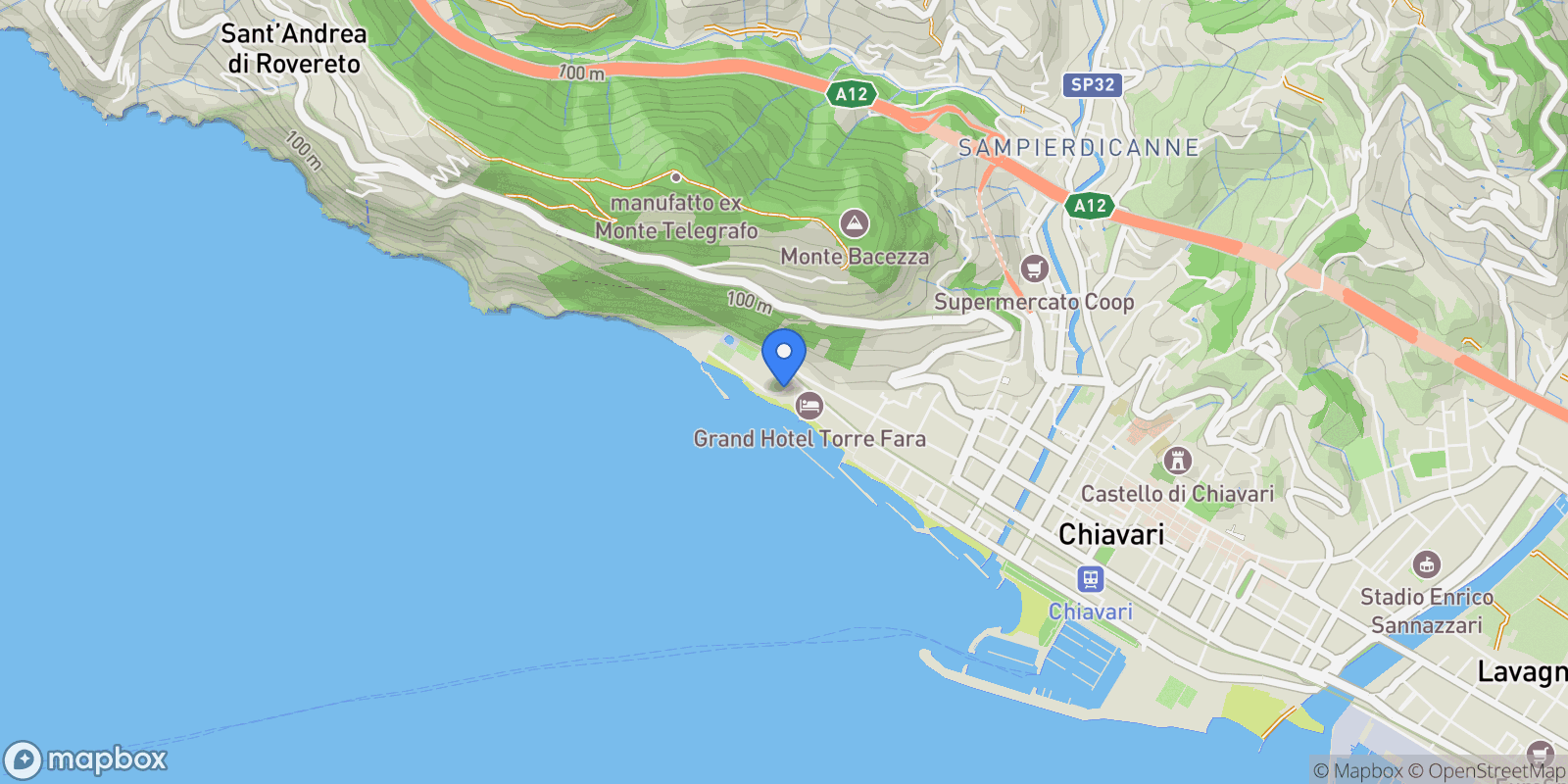 Map showing Via Preli, Chiavari, Liguria, Italy.