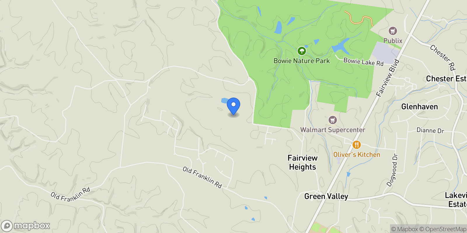 Map showing 7914 Pine Street, Bon Aqua, Tennessee, United States.