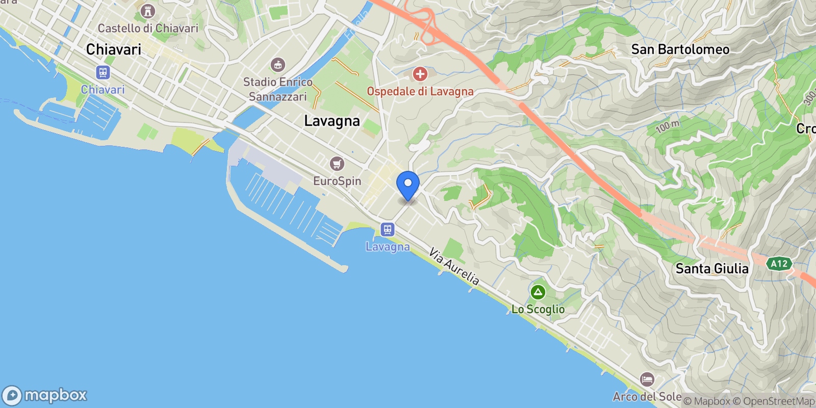 Map showing Corso Giuseppe Mazzini, Santa Giulia, Liguria, Italy.